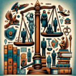Artistic representation of legal symbols related to Arizonas assault laws.