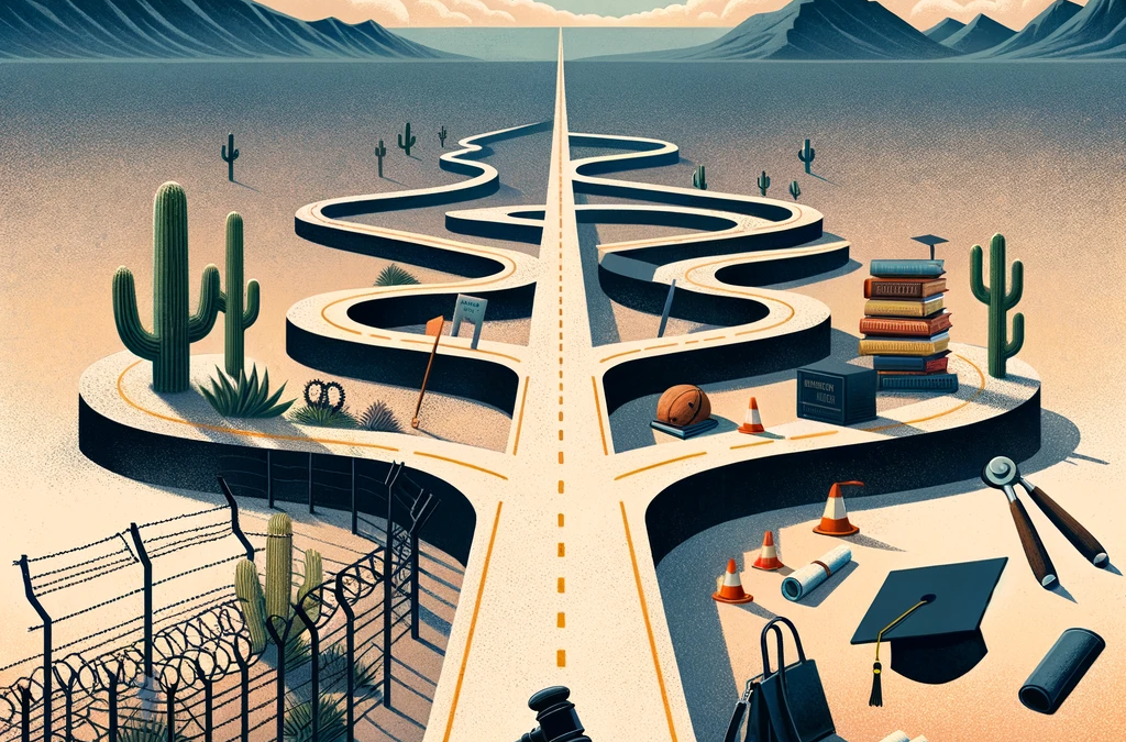 Symbolic desert landscape illustrating the future after drug offenses in Arizona.